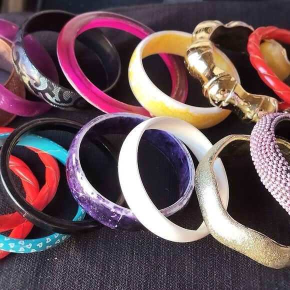 Lot Of 16 Different Unique Bangle Bracelets - Picture 1 of 14